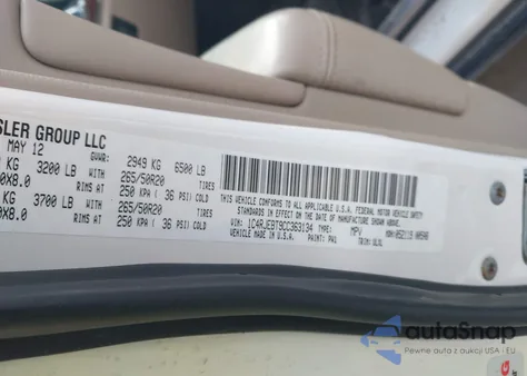 2012 Jeep Grand Cherokee Limited z USA, uszkodzony, nr VIN 1C4RJEBT9CC363134